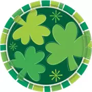 Spring Clover St. Patrick's Day Irish Holiday Party 9" Paper Dinner Plates