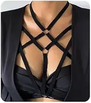 [Wiwpar] Sexy Lingerie Cage Bra Harness Cupless Strappy Bralette Elastic Bra Body Harness Belly Belts for Women Girls