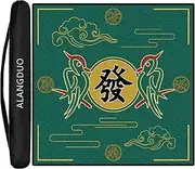 ALANGDUO Mahjong Mat Anti Slip Noise Reduction Table Cover for Mahjong Paigow Poker 31.5 x 31.5 Inches (Green 2)