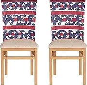 Chair Slipcover Set for Dining Room Chairs Chair Covers for Wedding Set of 2 Anti-Dust Polyester Chair Covers Home Sweet Home Words on USA Flag