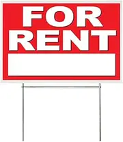 4LessCo 18x12 Inch for Rent Yard Sign with Stake rb1s
