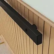 Wall Mount Stair Handrail Pipe Hand Railings with Metal Bracket Staircase Banister Rail Kit, Safety Anti-Slip Grab Rails Square Tube Handles for Bars Lofts Foot Rail Support(5ft/150cm)