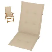 6pcs Garden Chair Cushions Patio Seat Pad Long High Back 50cm Home Decor Cream