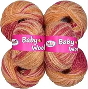 M.G ENTERPRISE 100% Acrylic Wool Red (6 pc) Baby Wool 4 ply Wool Ball Hand Knitting Wool/Art Craft Soft Fingering Crochet Hook Yarn, Needle Knitting Yarn Thread Dye K