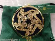 Thorson Hosier Blue Compact w/ Swarovski Crystal mirror regular & magnifying