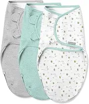 SwaddleMe by Ingenuity Easy Change Swaddle in Size Small/Medium, for Ages 0-3 Months, 7-14 Pounds, Up to 26 Inches Long, 3-Pack Baby Swaddle with Easy Change Zipper