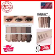 Neutral Nude Brown Eyeshadow Palette Makeup, 5 Colors Velvety Matte Finish, C...