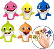 Baby Shark 5 Pc Finger Puppet Set - Party Favors, Educational, Bath Toys,