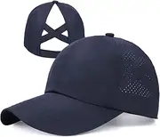 [ACTLATI] Criss Cross Ponytail Hats for Women Baseball Cap Summer Bun Hat Mesh Outdoor Trucker Dad Running Sports Hats