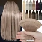 Invisible Tape In Skin Weft 100% Remy Real Human Hair Extensions Straight 12-24"