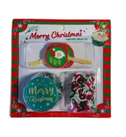 Festival Merry Christmas cupcake decor kit , New