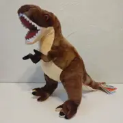 Wild Republic Brown T-Rex Dinosaur 12" x 18" Plush Animal REALISTIC ST LOUIS ZOO