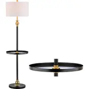 JONATHAN Y Evans 61" Metal LED End Table Floor Lamp, Black/Brass in Black/gold at Nordstrom