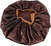 FOYTOKI Bathing Cap Beanie Big Hat Lace Large Extra Satin Bald Silk Sleeping Mesh Shower Caps Hair Bonnet Sleep Cap Chemotherapeutic Cap Coffee