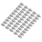 50 PCS Cord End Cap 6.5mm Inner Diameter Barrel End Caps Rhodium