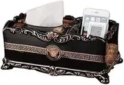 Multifunctional Ceramic Tissue Box Luxury Retro Home Decorations of Home Decorations Tray Table Center Home Living Room Sun (Color : Black, Size : 29 * 15 * 13cm)