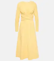 [Emilia Wickstead] Emilia Wickstead Elta crêpe midi dress AU 16 yellow