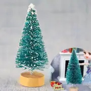 12Pcs Mini Christmas Tree Snow Frost Small Pine Tree DIY Desktop Ornament Xmas