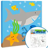 在飛比找ETMall東森購物網優惠-Minkey DIY木框水彩帆布畫-海洋動物