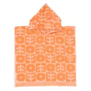 Bambury HiLo Kids/Children Poncho Bloom Cotton Towel w/ Hood 60x60cm Peach