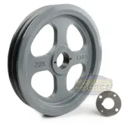 Cast Iron 10.75" Dual Groove Pulley Belt B Section 5L with 1-1/8" Sheave Bushing