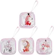 [Healeved] Kids Unicorn Tote Fashion Handbag Kids Wallet Coin Purse Bag 4pcs Mini Wallet Set Adorable Coin Pouch for Girls