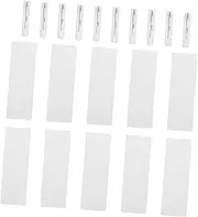 jojofuny 10pcs Wooden Blank Name Badges with Pins Reusable Sublimation Name Plates Craft Tags for DIY Identification for Events and