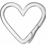 14mm OD 950 Solid Platinum HEART Charm Pearl Bail Enhancer Pendant Clip On OPEN