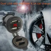 Car Dual USB Charger Splitter Power Adapter Digital Display Voltmeter Socket