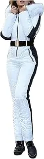 [FZVYD] Womens Winter Ski Suit Outdoor Sports Waterproof Snowsuit Fur Collar Ski Jumpsuit Coat Hoodies Ski Jackets and Pants