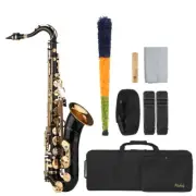 B-flat Tenor Saxophone Bb Black Lacquer Sax with Instrument Case Mouthpiece Reed