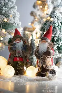 在飛比找樂天市場購物網優惠-聖誕老人公仔娃娃仿真聖誕節裝飾品創意擺件玩具可愛場景櫥窗布置