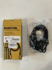 Rugtol Bungee Cords w/ Heavy Duty Hooks - Black