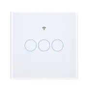 MOES WS-EU Tuya Matter WiFi Smart Light Switch Glass Touch Control Fireproof Neutral Wire Required Timing Function Voice