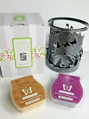 Scentsy Away In The Manger Warmer Wrap/ Black Rasp Vanilla, Sticky Bun Bars Lot