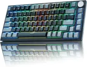 Wireless Mechanical Keyboard Percent Gaming Keyboard with Volume Knob, RGB
