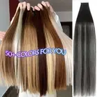AAAA+ AU CLEARANCE Tape in Russian Remy Human Hair Extensions Skin Weft Balayage