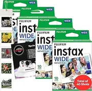 Clikoze Instant Camera Film Bundle with Fujifilm Wide Film x40 Shots, Wall Hanging Fujifilm Square Photo Album and Instant Photography Tips Card