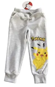 pokemon fleece pants size 5 grey with yellow pokemon BNWT
