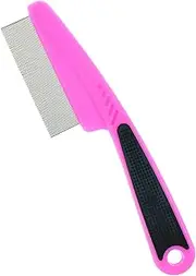 Flea Comb for Dog Cat Flea Lice Tear Stain Remover Pet Combs Fine Tooth Grooming Removal Tool Pink