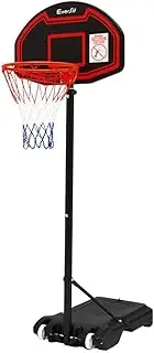 Everfit Basketball Hoop Stand System for Juniors (1.6-2.1m/2.1-2.6m) Adjustable Height 15" Steel Rim Backboard Nylon Net Wheeled Base Portable Indoor Stadium Outdoor Backyard Playground