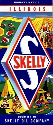 1958 Skelly Road Map: Illinois NOS