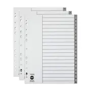 3x Marbig PP 1-20 Tab A4 Lever Arch/Binder Divider/Indices Filing Document Grey