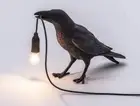 AU Birds Table Lamps Resin Crow Desk Lamp Bedroom Bedside Wall Light Home Decor