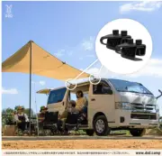 DOD KURUMATCH Car Joint for tarp attachment Black FK3-856-BK 2Set 2.1×2×1.6-1.8"