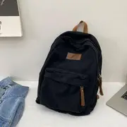 Canvas Zip Backpack Without Bag Charm - Black - One Size
