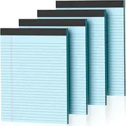 4 Pack Blue Legal Pads 8.5 x 11 Blue Note Pads 8.5 x 11 Notepad 8.5 x 11 Micro Perforated Writing Pads Lined Paper Pads Wide Ruled Pad of Paper 30 Sheets Notebook for Study, To-Do Lists, Office