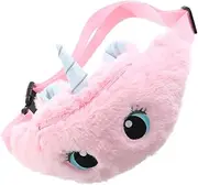 [OATIPHO] Cartoon Unicorn Bag for Girls Plush Waist Bag Portable Phone Storage Fashion Accessory