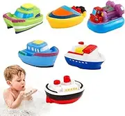 Bath Toy Boats | Swimming Water Toys,Children Bathtub Playing Tool for Swimming Pool, Set of 6 Toddler Bathing Entertainment Supplies