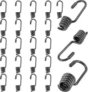 24Pcs Black Bungee Shock Cord Hook, 0.28" / 7Mm Plastic-Coated Wire Hooks End Sp